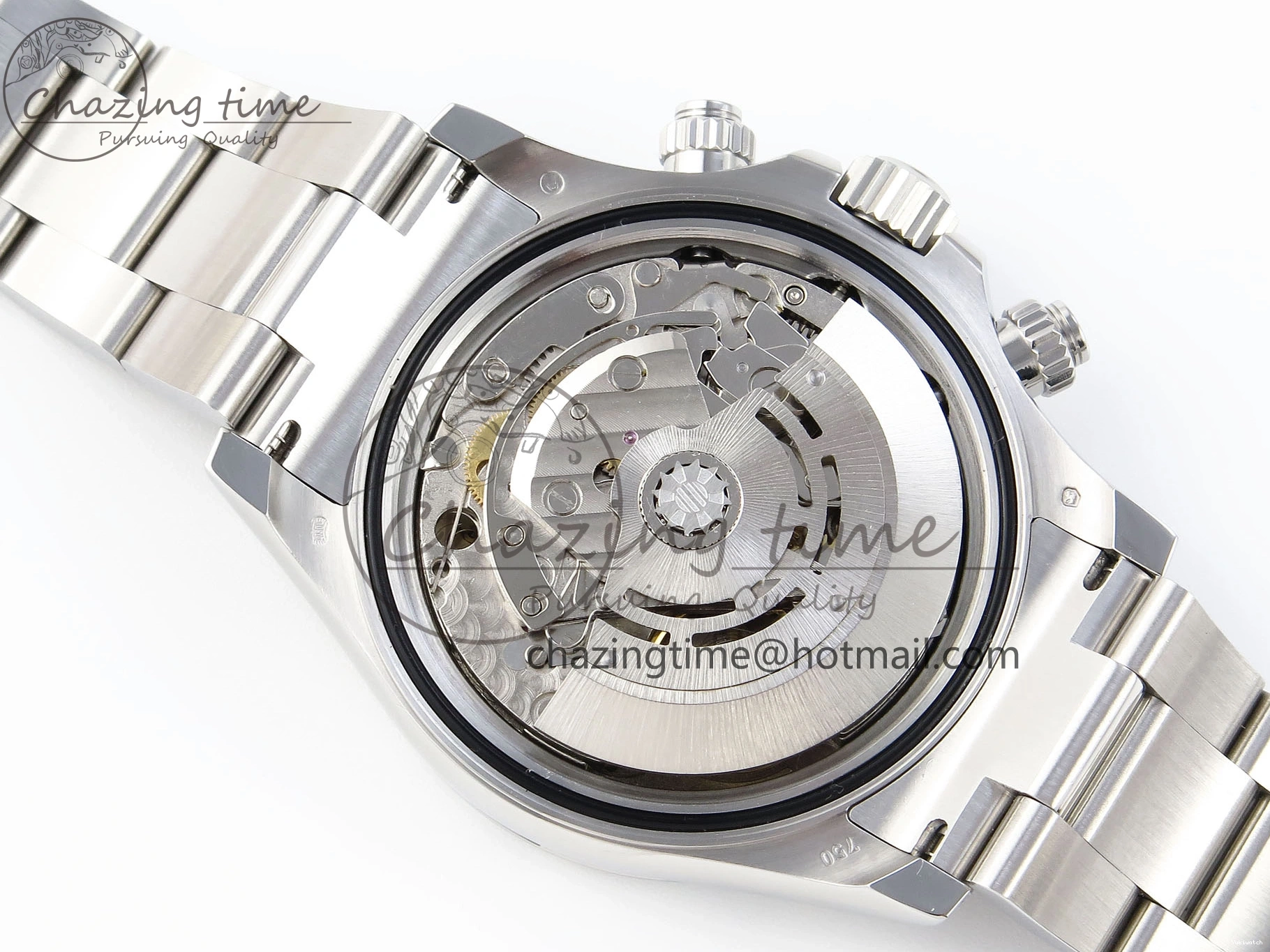 116509 OMF DIAL SS BEST ON A7750 DAYTONA BLUE MOVEMENT) SS STICK BRACELET (SLIM EDITION 1219